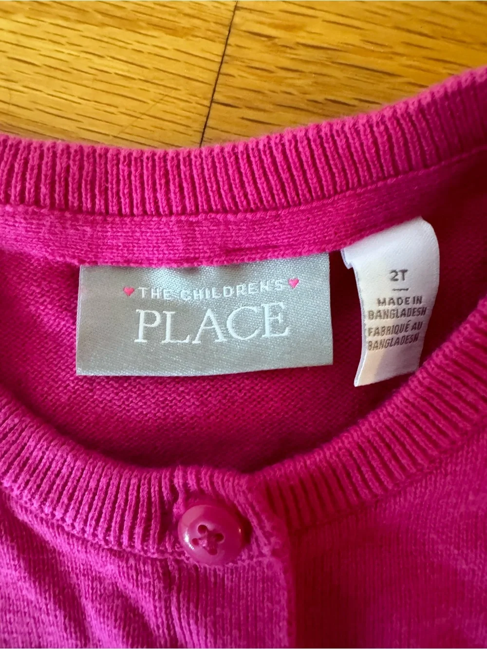 The Children’s Place Girls Bright Fuchsia Button Cardigan with Pockets